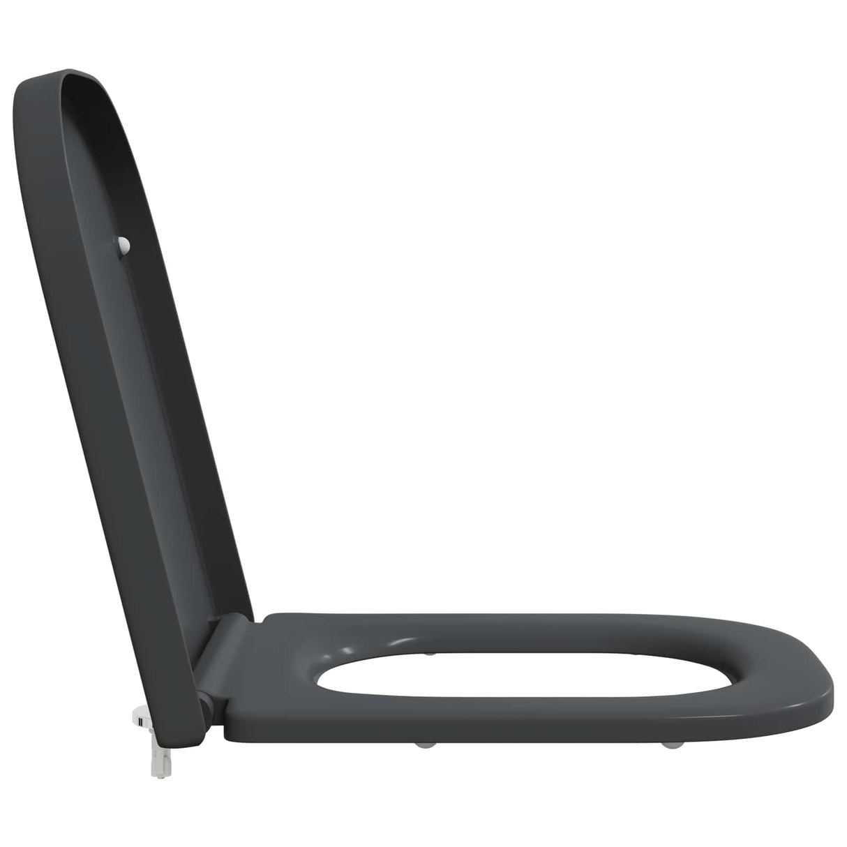 vidaXL Toiletbril Antraciet 47,5 x 35 x 3,6 cm Duroplast