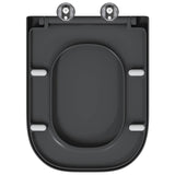 vidaXL Toiletbril Antraciet 47,5 x 35 x 3,6 cm Duroplast