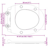 vidaXL Toiletbril Antraciet 47 x 37,5 x 3,8 cm Duroplast