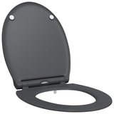 vidaXL Toiletbril Antraciet 47 x 37,5 x 3,8 cm Duroplast
