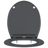 vidaXL Toiletbril Antraciet 47 x 37,5 x 3,8 cm Duroplast