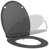 vidaXL Toiletbril Antraciet 47 x 37,5 x 3,8 cm Duroplast