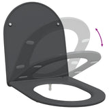 vidaXL Toiletbril Antraciet 47 x 36 x 3,4 cm Duroplast