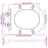 vidaXL Toiletbril Antraciet 47 x 36 x 3,4 cm Duroplast