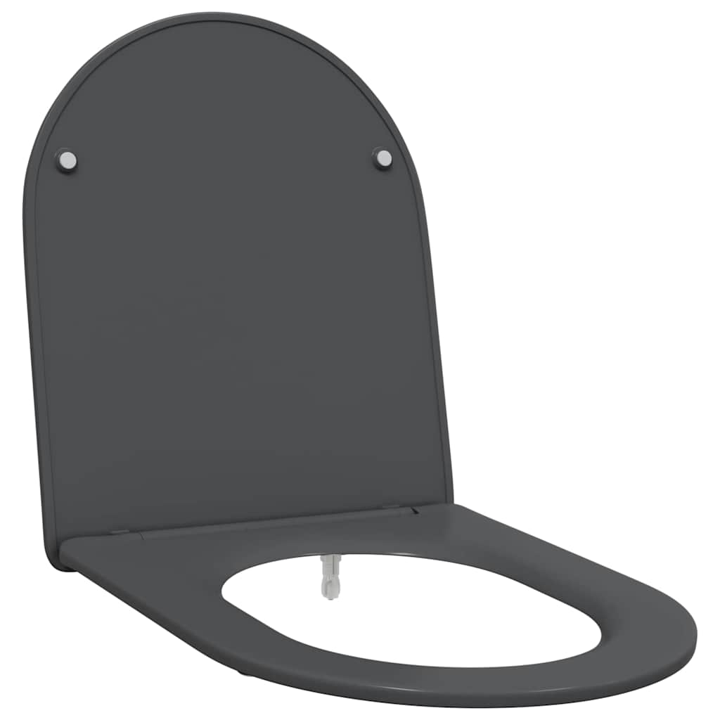 vidaXL Toiletbril Antraciet 47 x 36 x 3,4 cm Duroplast