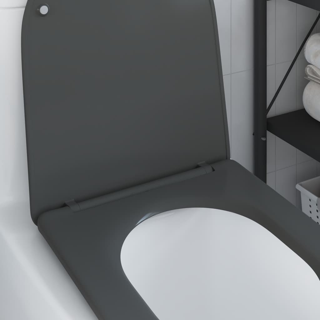 vidaXL Toiletbril Antraciet 47 x 36 x 3,4 cm Duroplast