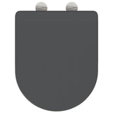 vidaXL Toiletbril Antraciet 47 x 36 x 3,4 cm Duroplast