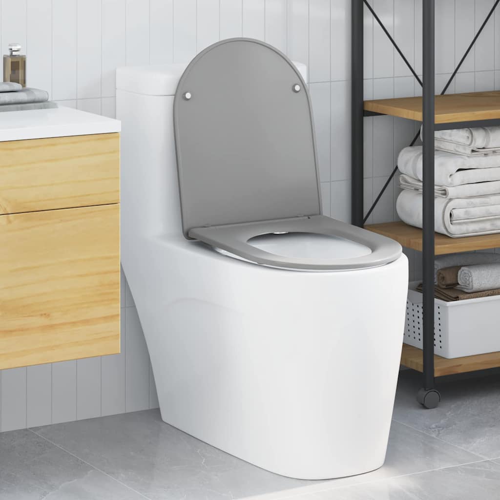 vidaXL Toiletbril Antraciet 47 x 36 x 3,4 cm Duroplast