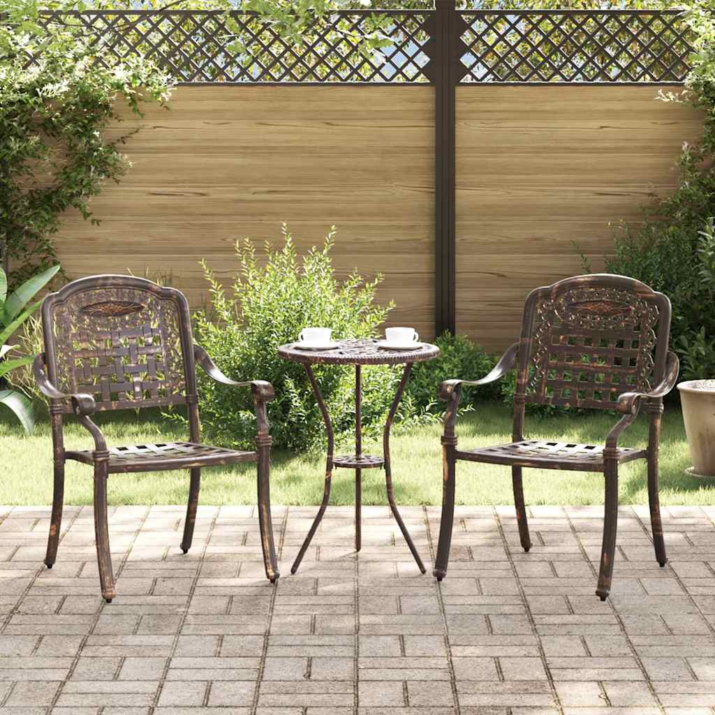 vidaXL Garden Chair 2 pcs Bronze 55 x 56.5 x 91 cm Aluminium