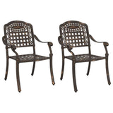 vidaXL Garden Chair 2 pcs Bronze 55 x 56.5 x 91 cm Aluminium