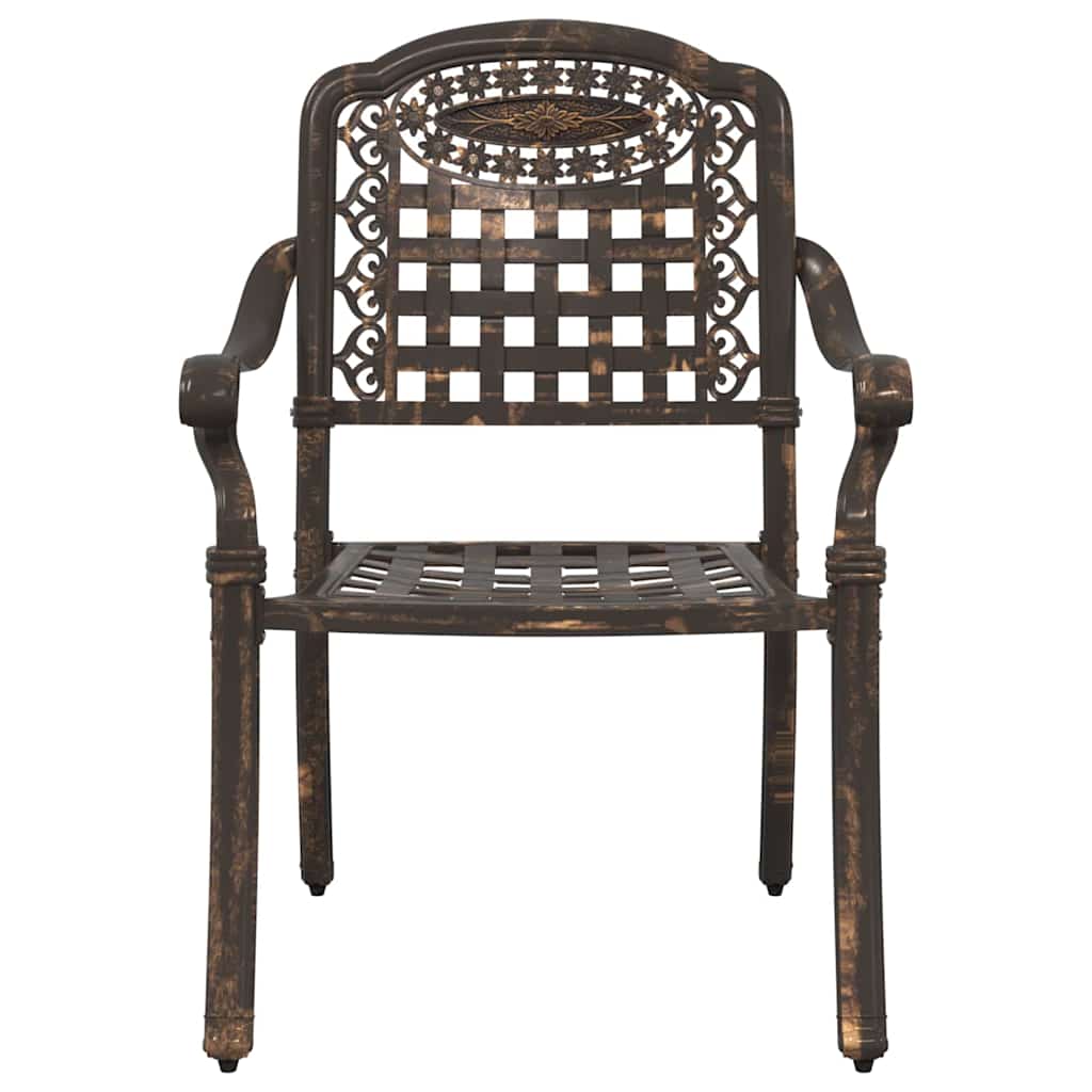 vidaXL Garden Chair 2 pcs Bronze 55 x 56.5 x 91 cm Aluminium