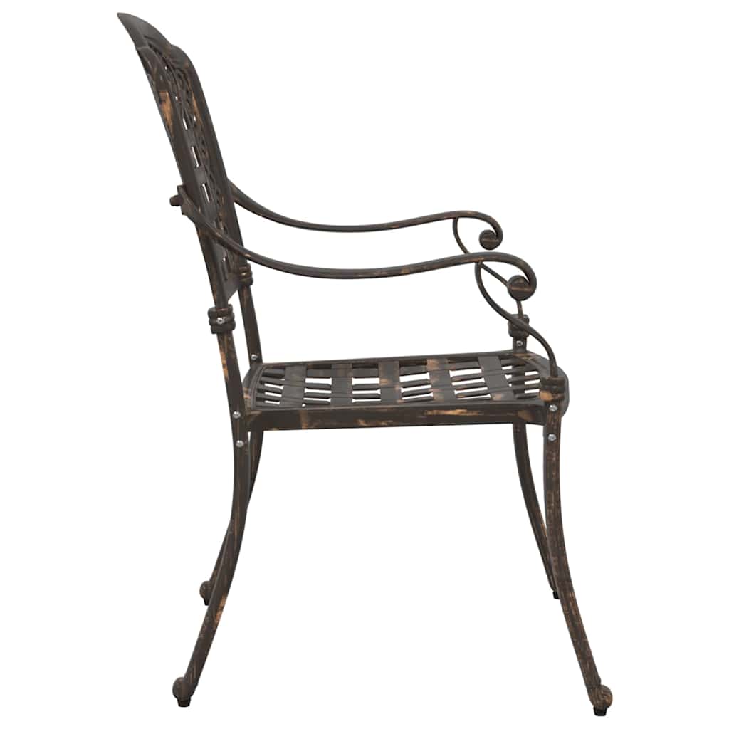 vidaXL Garden Chair 2 pcs Bronze 55 x 56.5 x 91 cm Aluminium