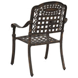 vidaXL Garden Chair 2 pcs Bronze 55 x 56.5 x 91 cm Aluminium