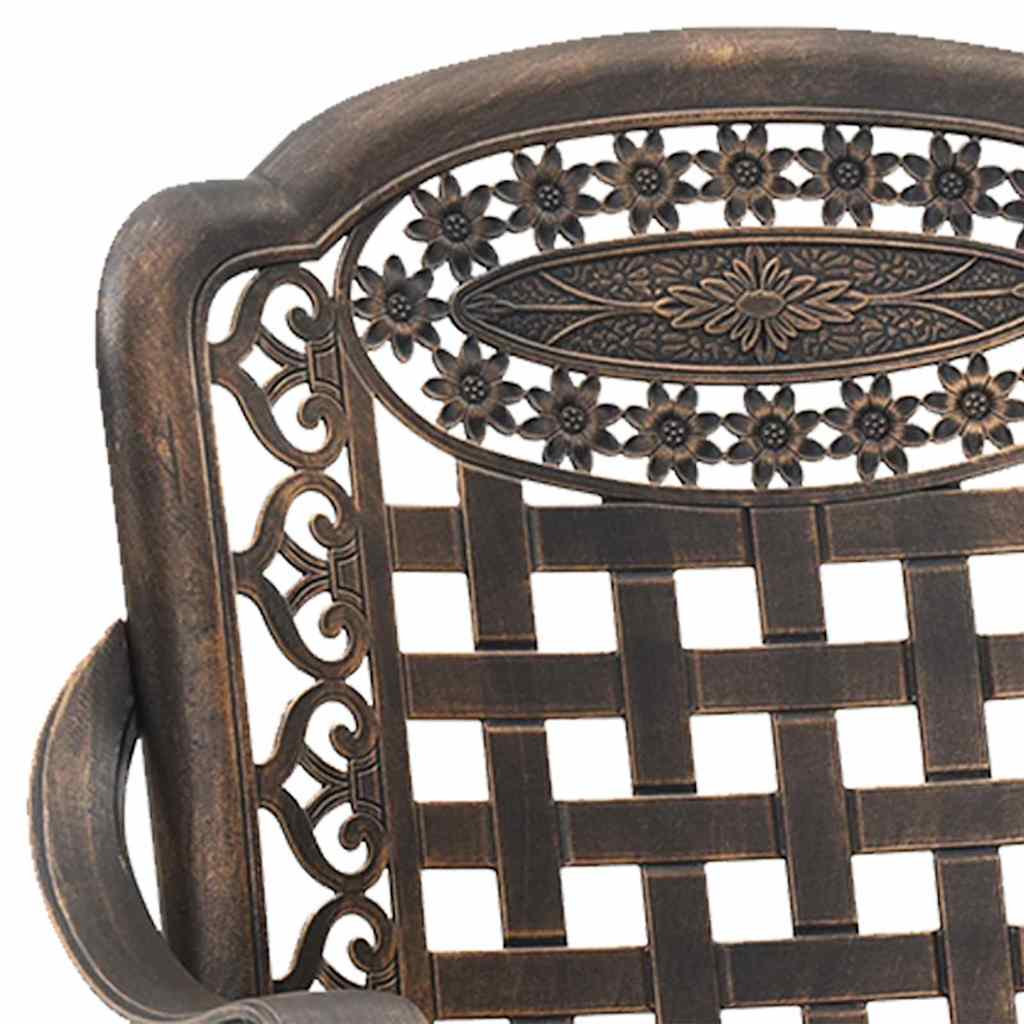 vidaXL Garden Chair 2 pcs Bronze 55 x 56.5 x 91 cm Aluminium