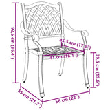 vidaXL Tuinstoel 2 pcs Brons 56 x 55 x 92.5cm Aluminium