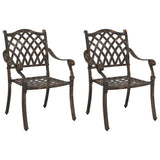 vidaXL Tuinstoel 2 pcs Brons 56 x 55 x 92.5cm Aluminium