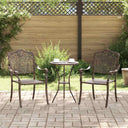 vidaXL Garden Chair 2 pcs Bronze 55 x 55 x 92.5cm Aluminium