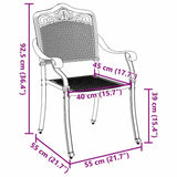 vidaXL Garden Chair 2 pcs Bronze 55 x 55 x 92.5cm Aluminium