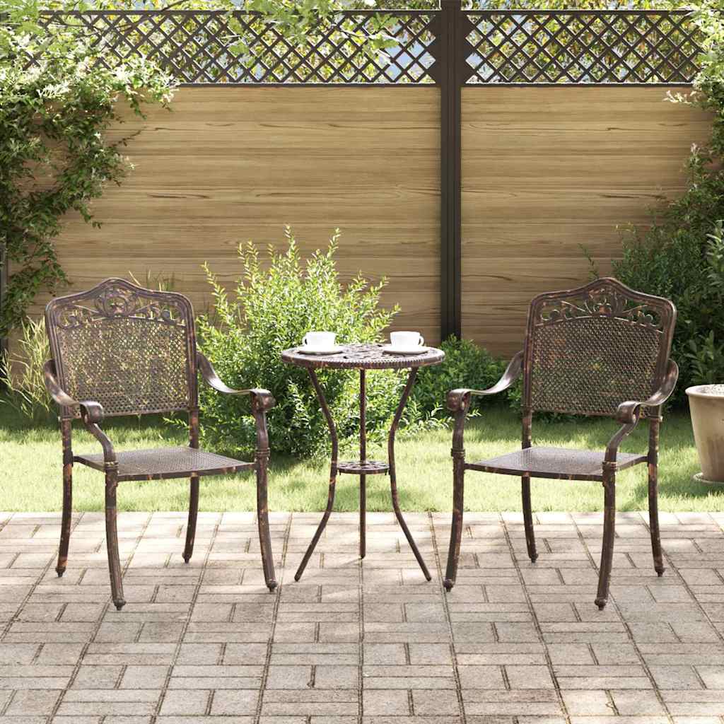 vidaXL Garden Chair 2 pcs Bronze 55 x 55 x 92.5cm Aluminium