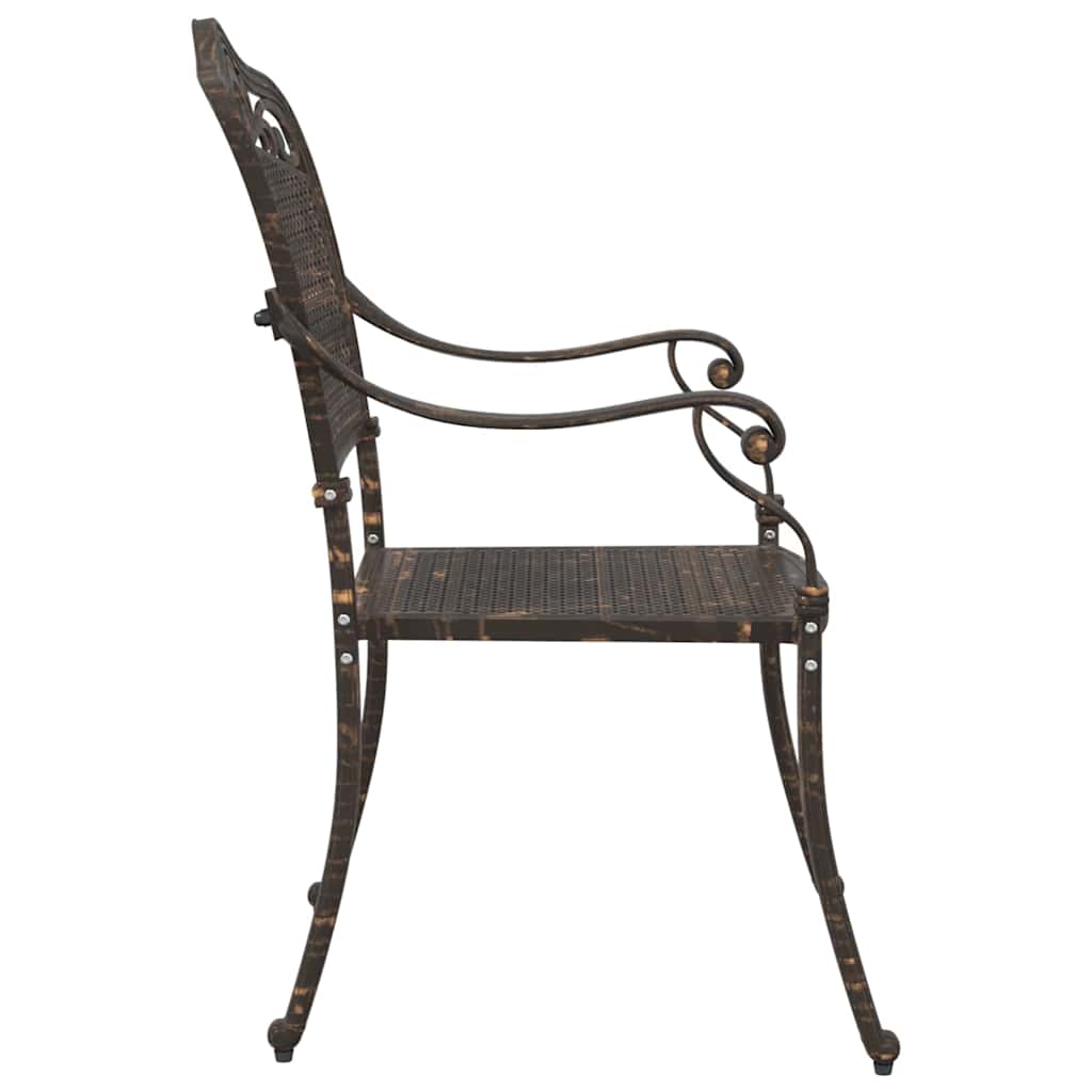 vidaXL Garden Chair 2 pcs Bronze 55 x 55 x 92.5cm Aluminium