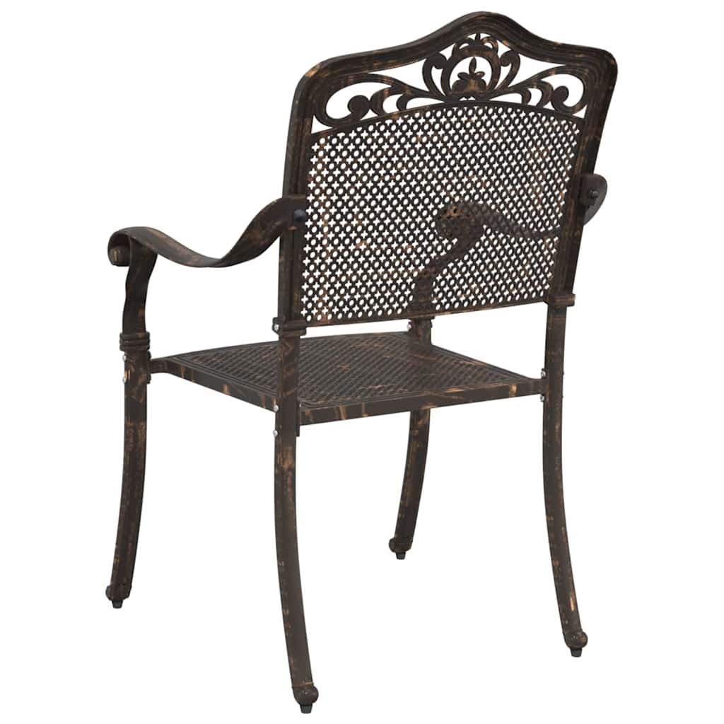 vidaXL Garden Chair 2 pcs Bronze 55 x 55 x 92.5cm Aluminium