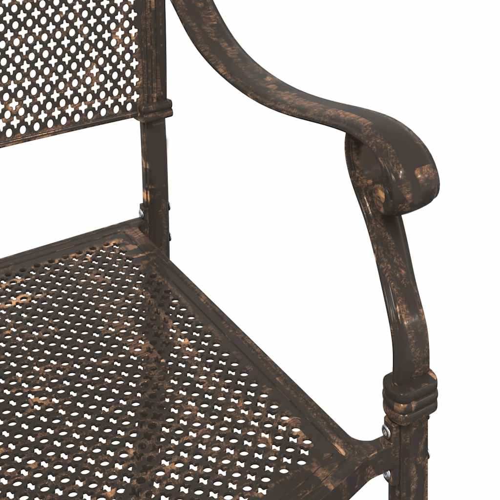 vidaXL Garden Chair 2 pcs Bronze 55 x 55 x 92.5cm Aluminium