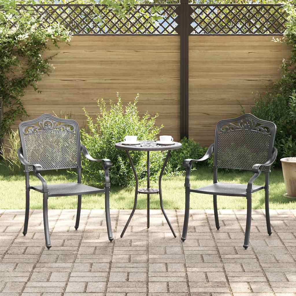 vidaXL Garden Chair 2 pcs Bronze 55 x 55 x 92.5cm Aluminium