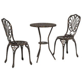 vidaXL Tuin Bistro Set 3 pcs Brons Aluminium
