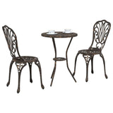 vidaXL Tuin Bistro Set 3 pcs Brons Aluminium