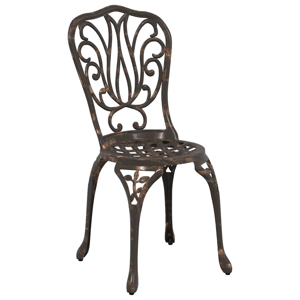 vidaXL Tuin Bistro Set 3 pcs Brons Aluminium