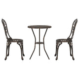 vidaXL Tuin Bistro Set 3 pcs Brons Aluminium