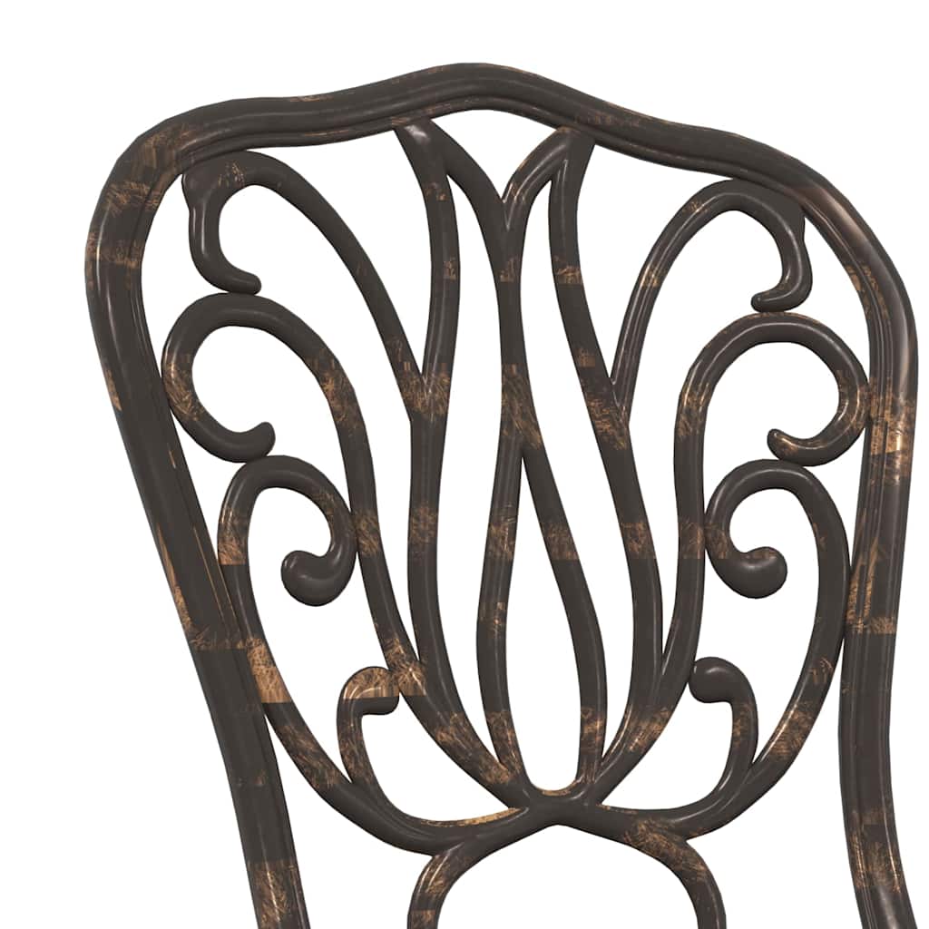 vidaXL Tuin Bistro Set 3 pcs Brons Aluminium