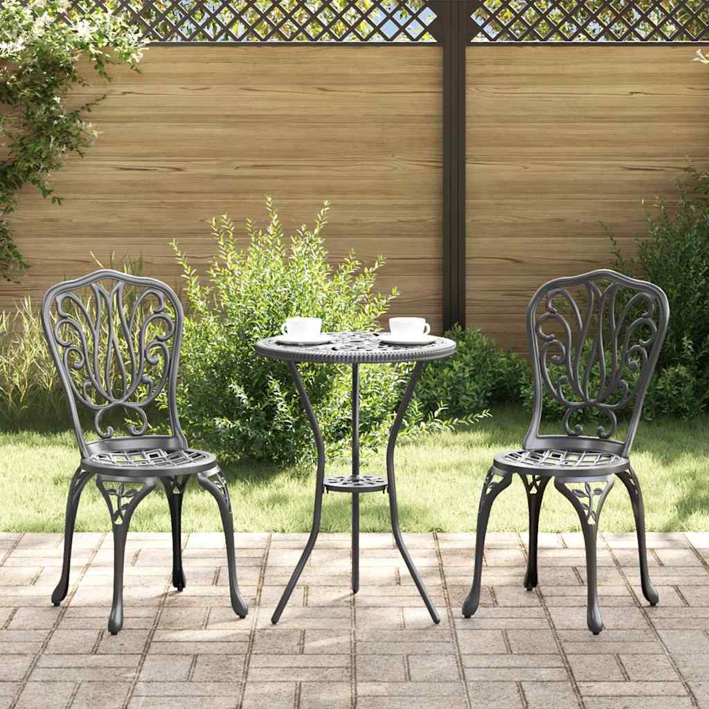 vidaXL Tuin Bistro Set 3 pcs Brons Aluminium