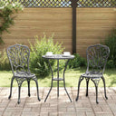 vidaXL Tuin Bistro Set 3 pcs Brons Aluminium
