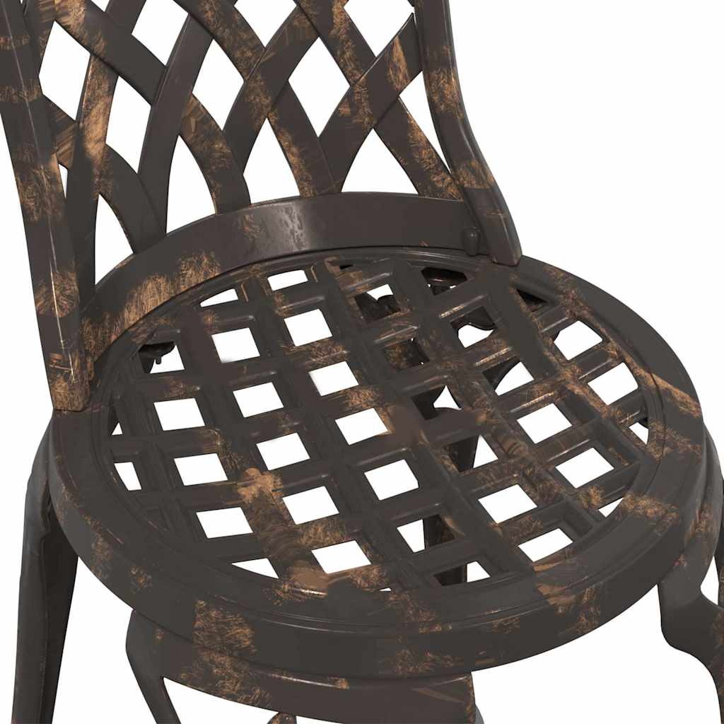 vidaXL Tuin Bistro Set 3 pcs Brons Aluminium