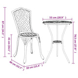 vidaXL Tuin Bistro Set 3 pcs Brons Aluminium