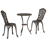 vidaXL Tuin Bistro Set 3 pcs Brons Aluminium