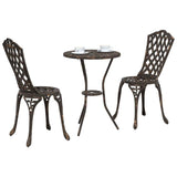 vidaXL Tuin Bistro Set 3 pcs Brons Aluminium
