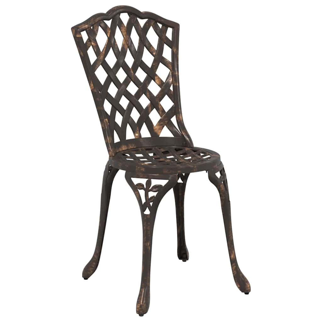 vidaXL Tuin Bistro Set 3 pcs Brons Aluminium