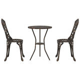vidaXL Tuin Bistro Set 3 pcs Brons Aluminium