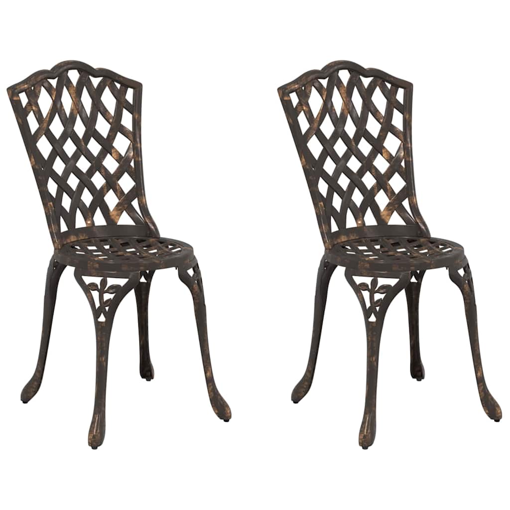 vidaXL Tuinstoel 2 pcs Brons 39 x 40 x 87cm Aluminium