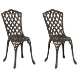 vidaXL Tuinstoel 2 pcs Brons 39 x 40 x 87cm Aluminium