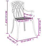 vidaXL Garden Chair 2 pcs Bronze 53 x 51 x 88.5cm Aluminium