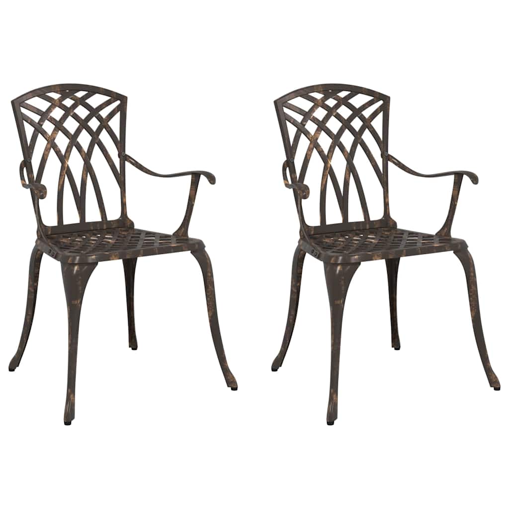 vidaXL Garden Chair 2 pcs Bronze 53 x 51 x 88.5cm Aluminium