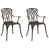 vidaXL Garden Chair 2 pcs Bronze 53 x 51 x 88.5cm Aluminium