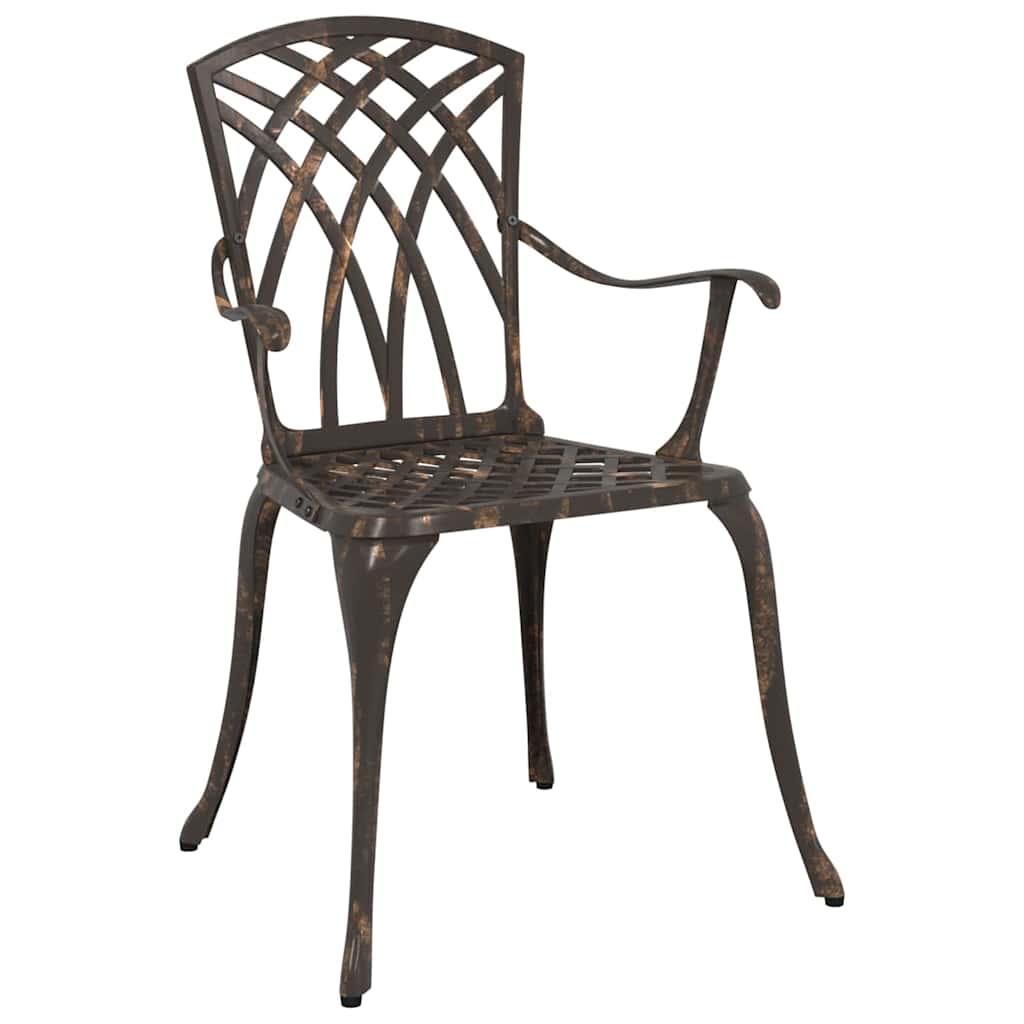 vidaXL Garden Chair 2 pcs Bronze 53 x 51 x 88.5cm Aluminium