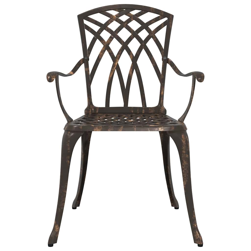 vidaXL Garden Chair 2 pcs Bronze 53 x 51 x 88.5cm Aluminium