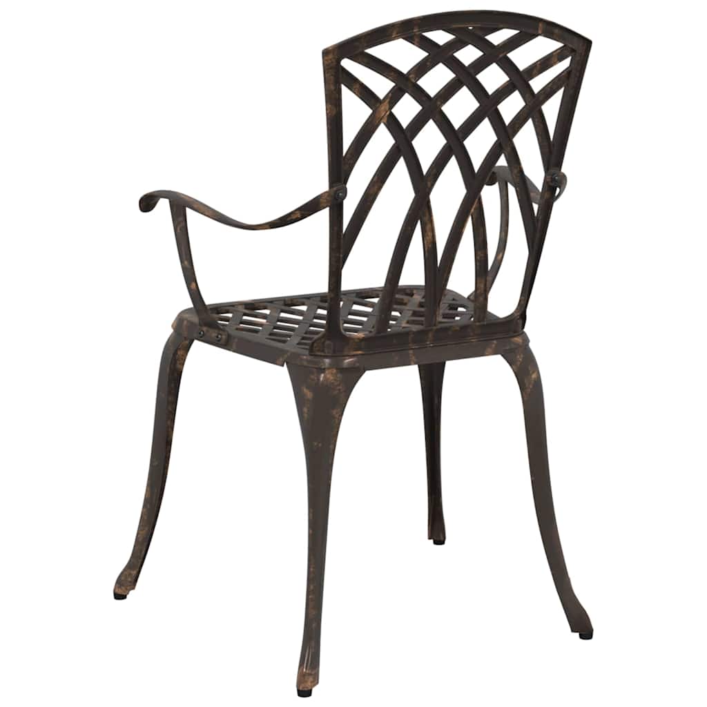 vidaXL Garden Chair 2 pcs Bronze 53 x 51 x 88.5cm Aluminium