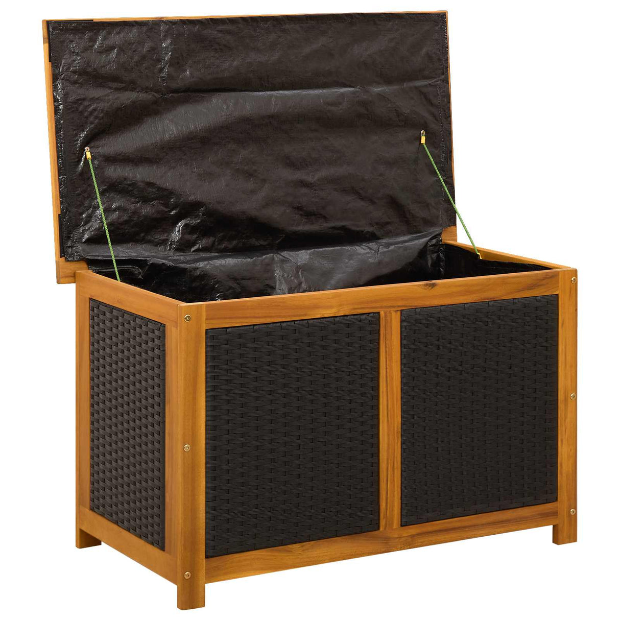 vidaXL Tuinopslagdoos 185 L Massief Acacia Hout 60 x 50 x 56 cm Zwart