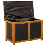 vidaXL Tuinopslagdoos 185 L Massief Acacia Hout 60 x 50 x 56 cm Zwart